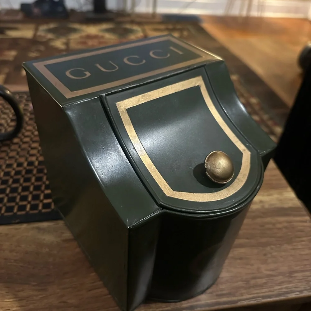 Rare Original Gucci Metal Hinge metal storage Container